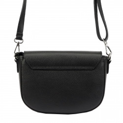 "Isabella“ Black Genuine Leather Shoulder Bag