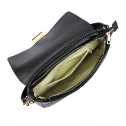 CAROLINA black genuine leather shoulder bag